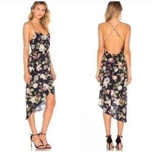 alice & olivia reena open back dress